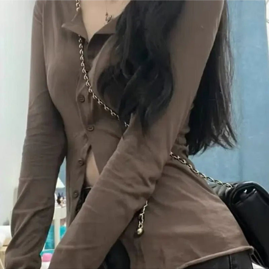 Retro Long Sleeve Elegant Blouse Shoptery