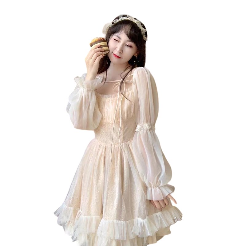 Long Sleeve Lolita Fairy Dress - Dresses