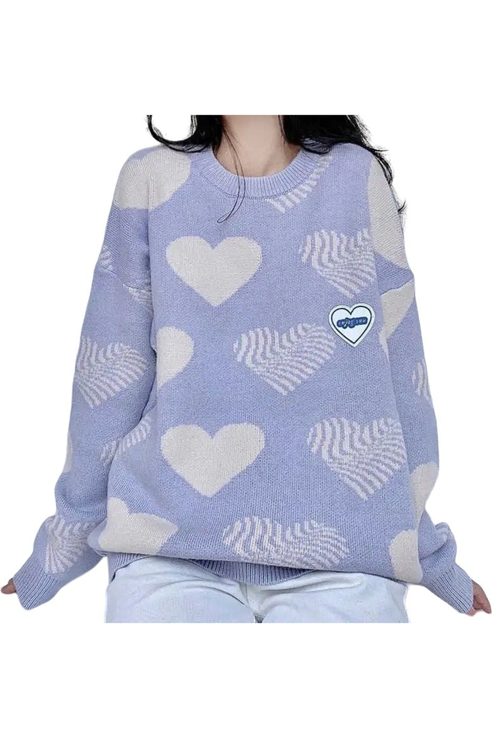 Lovely Heart Pastel Knit Sweater - Sweaters