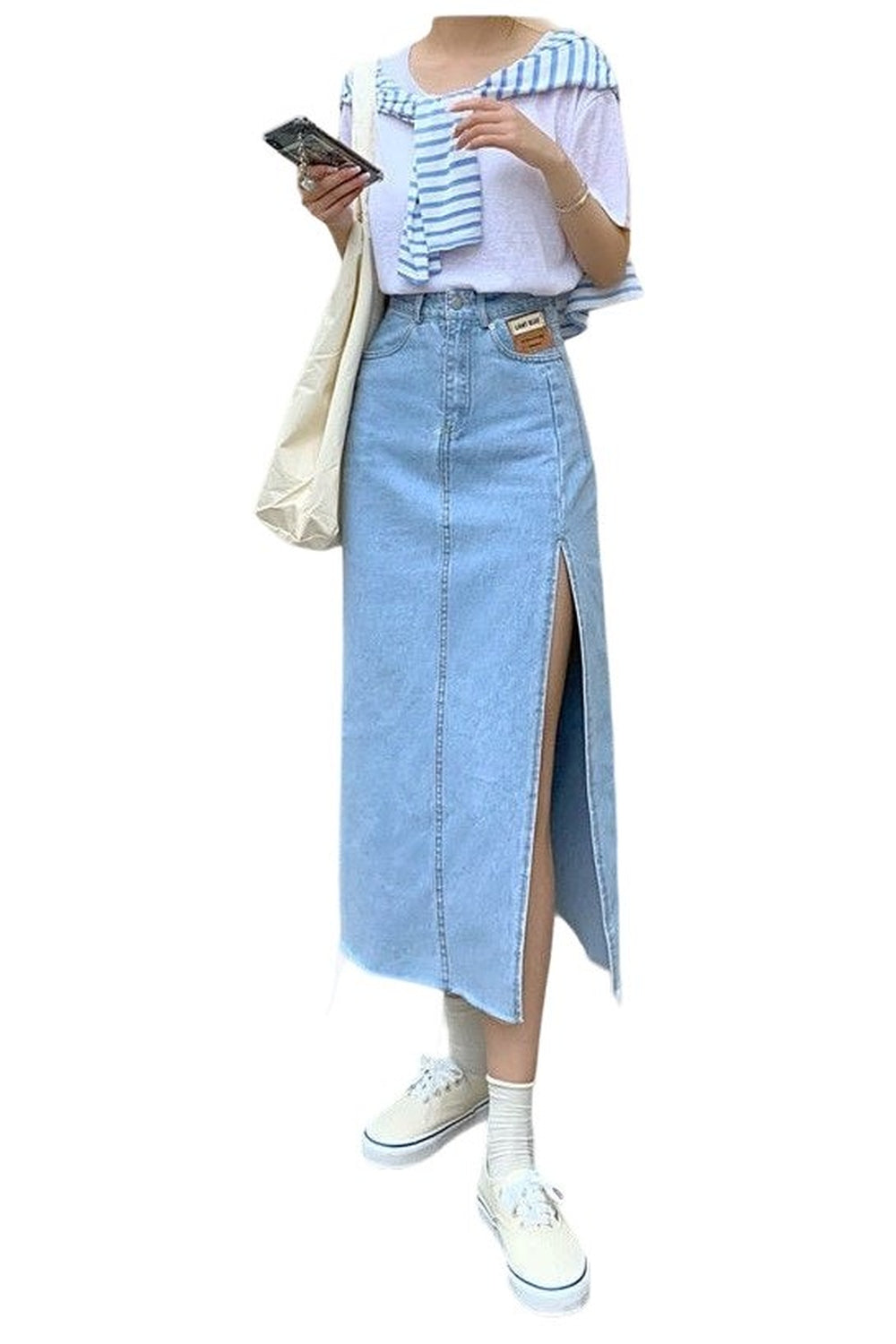 Maxi Jeans Skirt - Skirts