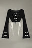 Aesthetic Midnight Ties Bell-Sleeve Top Black One Size Shoptery