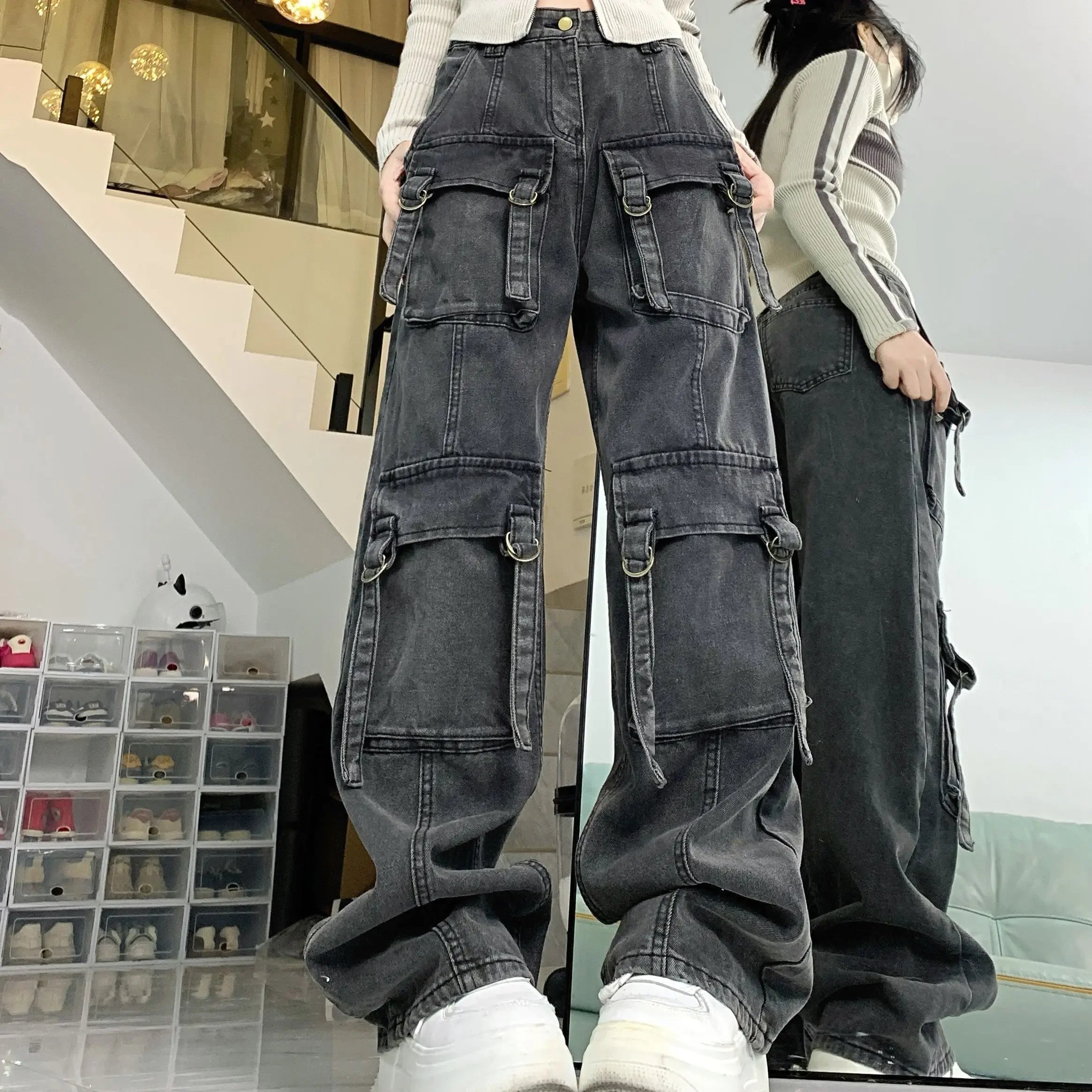 Multi-pocket Street Jeans -