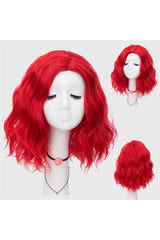 Kawaii Multicolor Short Wave Wig Red 14inches Shoptery