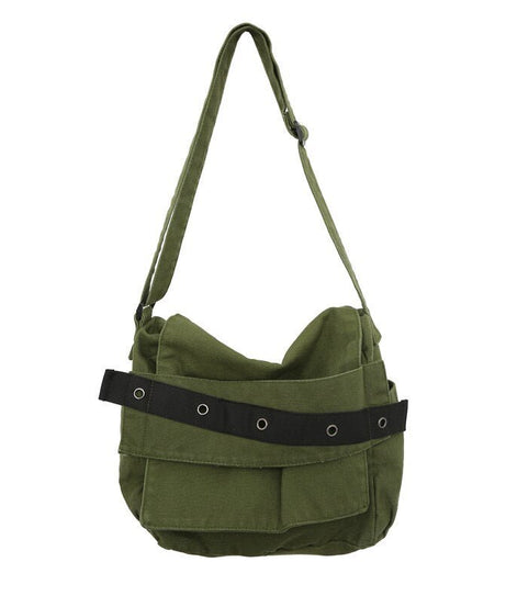 New Canvas Solid Shoulder Bag - Bags