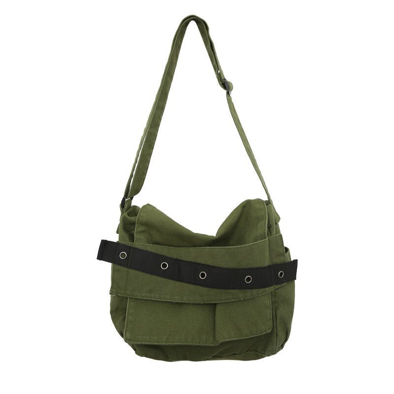 New Canvas Solid Shoulder Bag - Bags