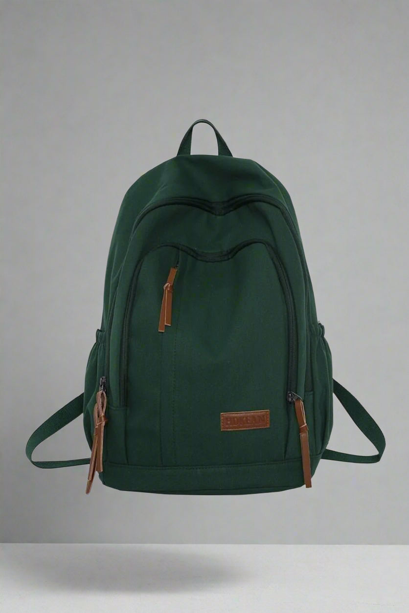 Nylon College Backpack for Students green L33cmW15cmH43cm Shoptery