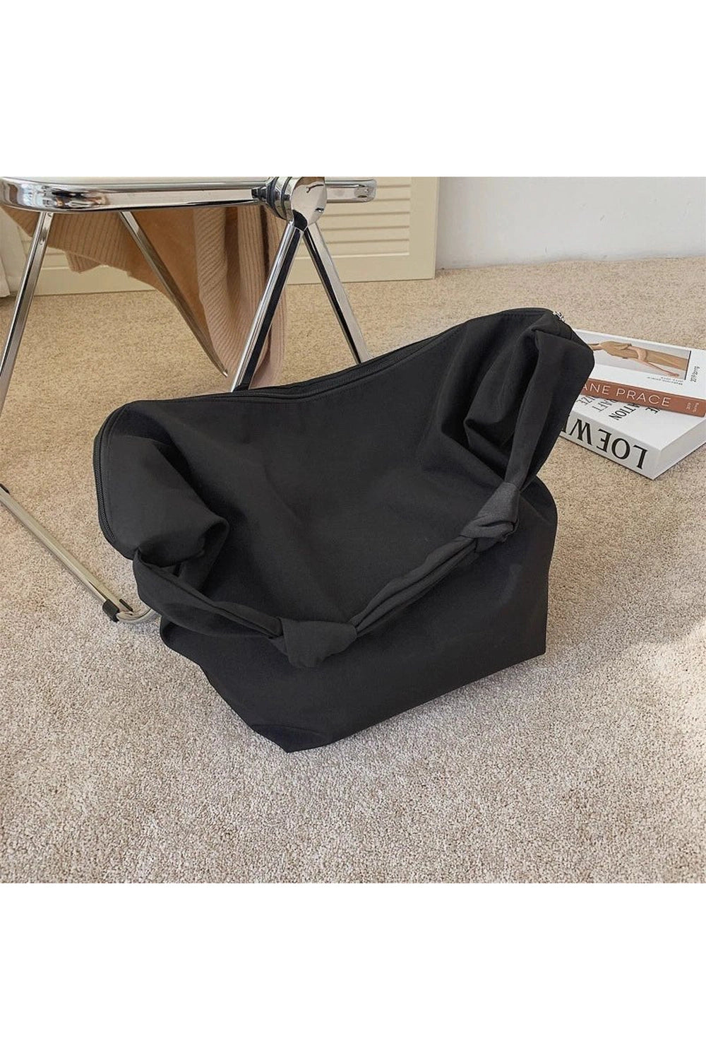 Retro Nylon Shoulder Handbag black Large(Max Length>50cm) Shoptery