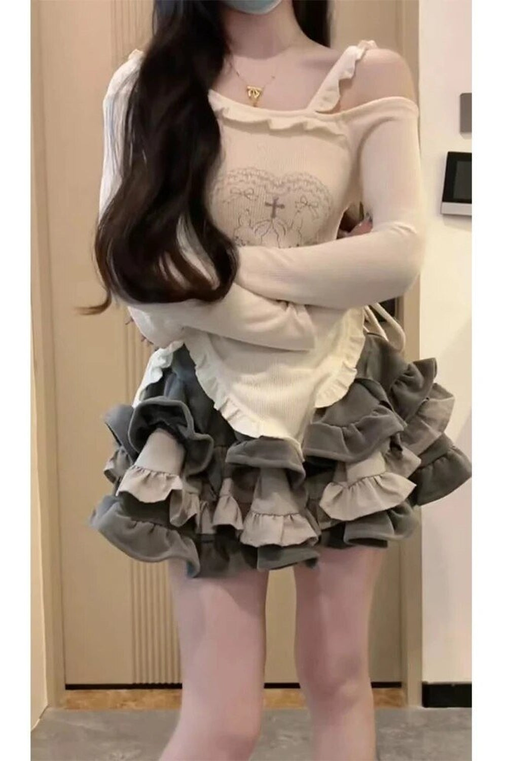 Acubi Off Shoulder Clubwear Outfit Set Shoptery