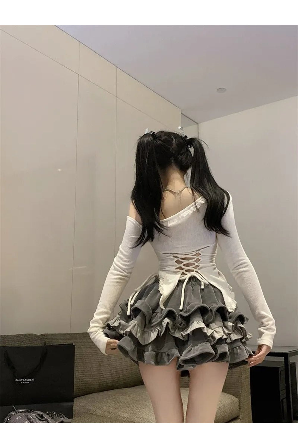 Acubi Off Shoulder Clubwear Outfit Set Shoptery