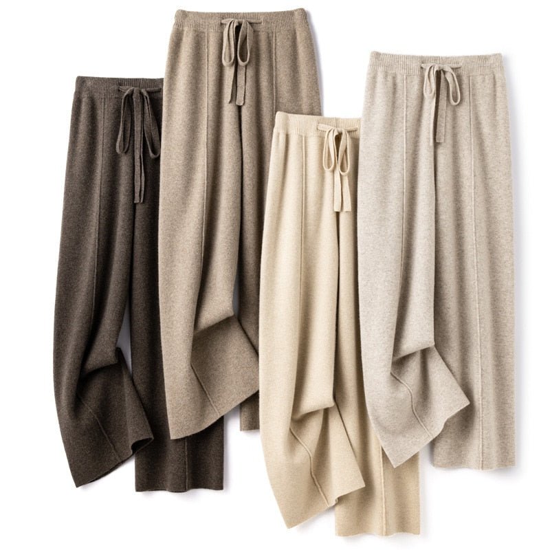 Old Money Wide Leg Knitted Pants - Pants