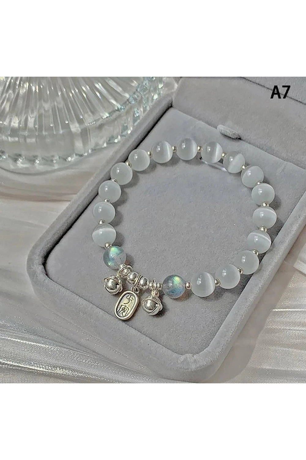 Aesthetic Opal Sea Blue Crystal Bracelet A7 Shoptery