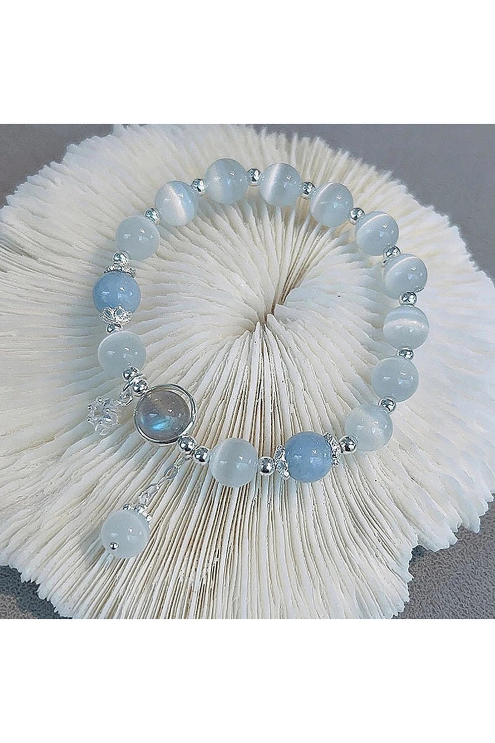 Aesthetic Opal Sea Blue Crystal Bracelet Shoptery