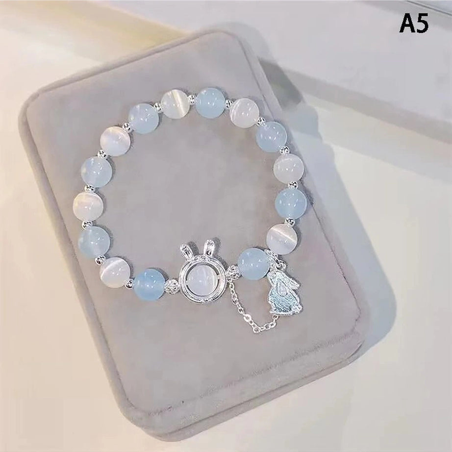 Aesthetic Opal Sea Blue Crystal Bracelet A5 Shoptery