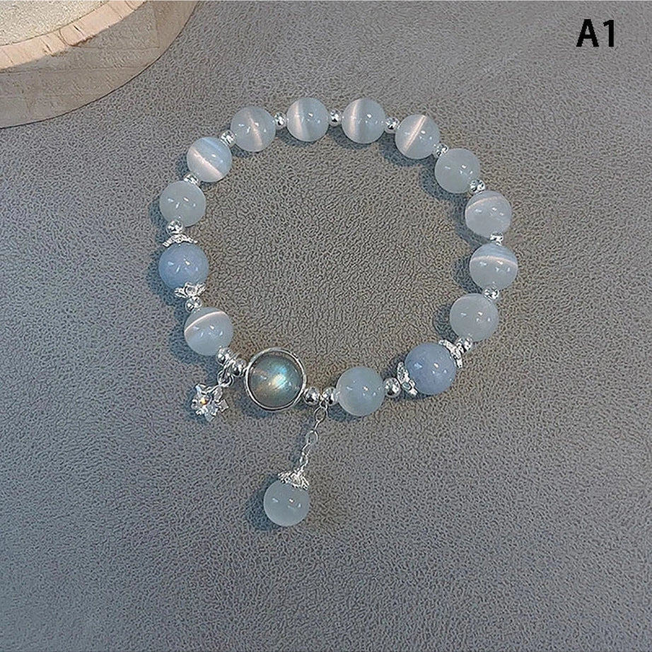 Aesthetic Opal Sea Blue Crystal Bracelet A1 Shoptery
