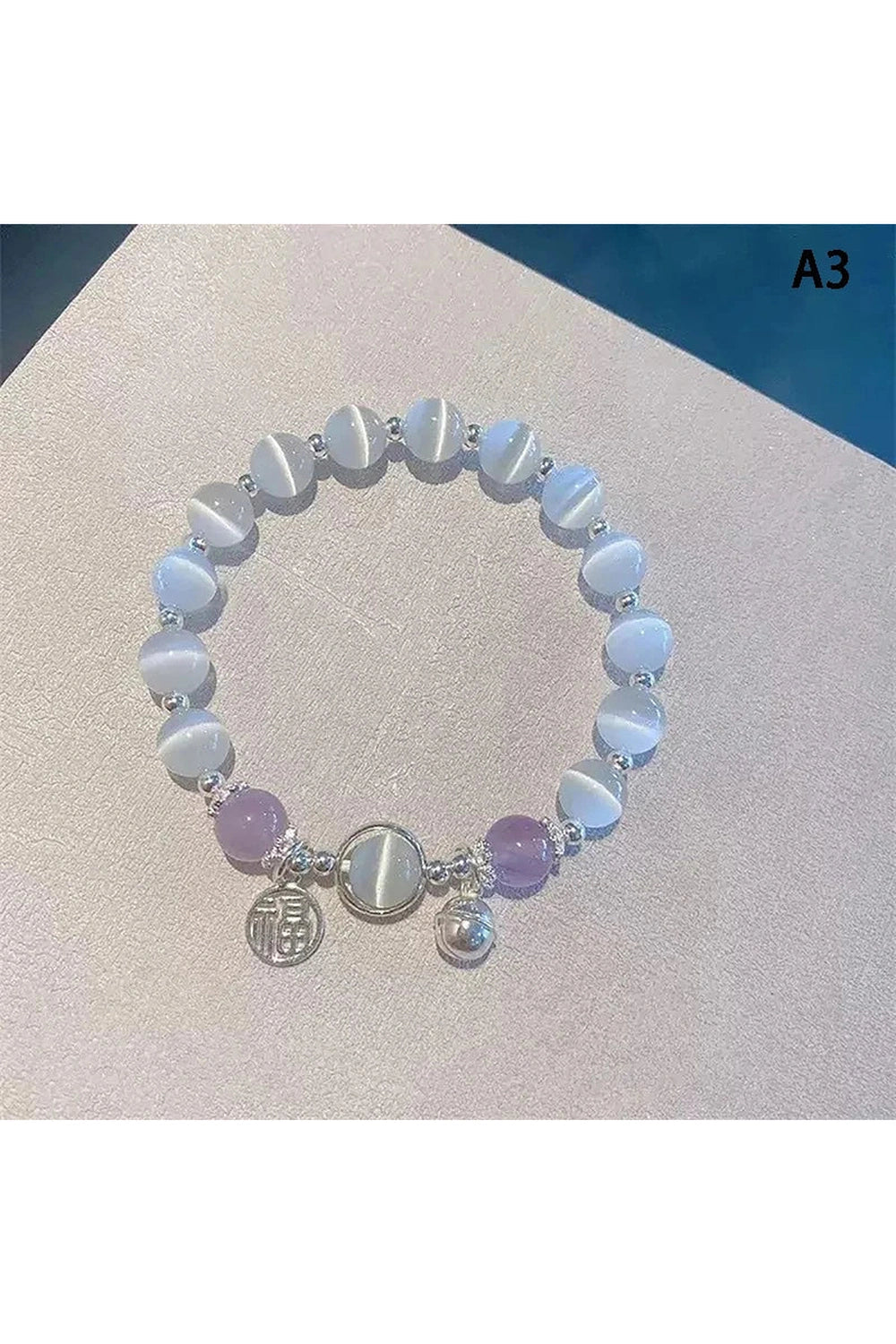 Aesthetic Opal Sea Blue Crystal Bracelet A3 Shoptery