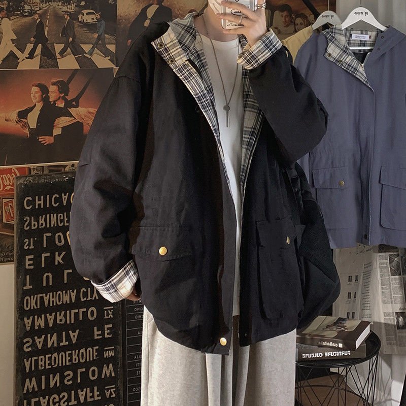 Oversize Aesthetic Plaid Jacket - Coats & Jackets
