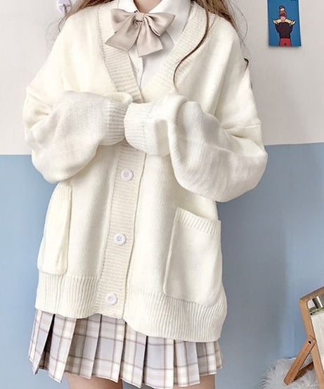 Oversize Preppy t Sweater with buttons - Sweaters