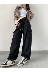 Y2k Oversized Cargo High Waist Pants black Shoptery