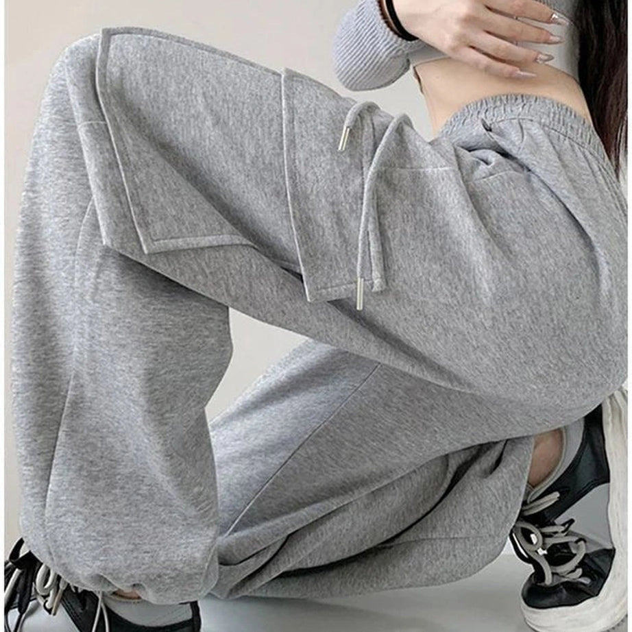 Y2k Oversized Cargo High Waist Pants GRAY Shoptery