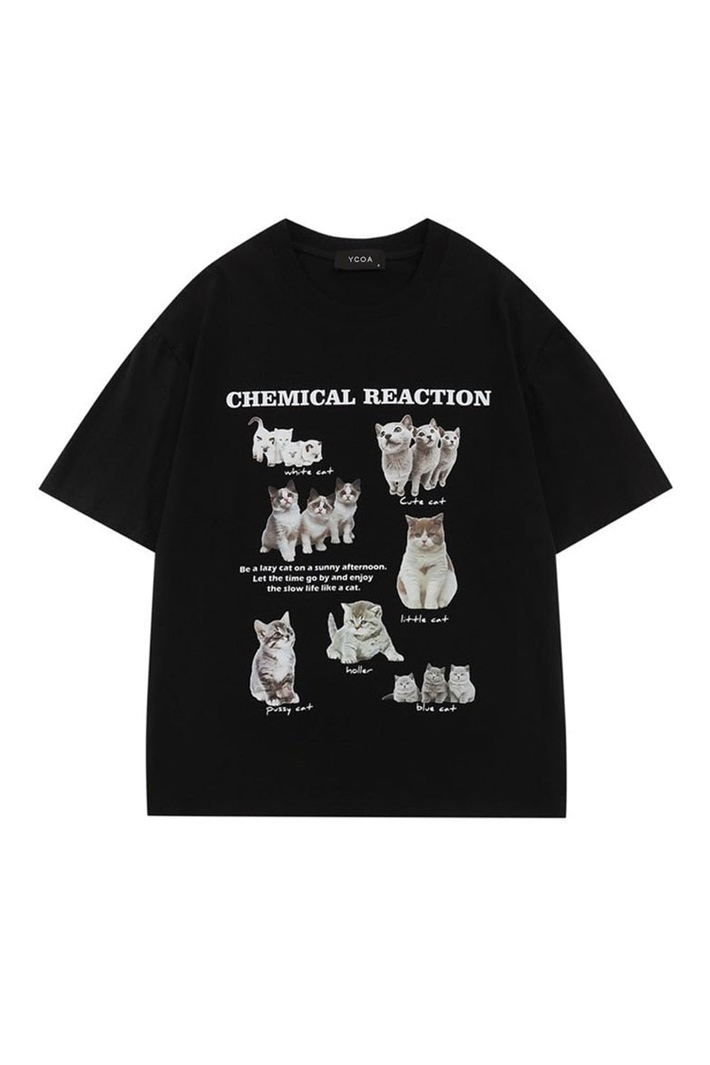 Oversized Kawaii Cat T-Shirt - T-shirts