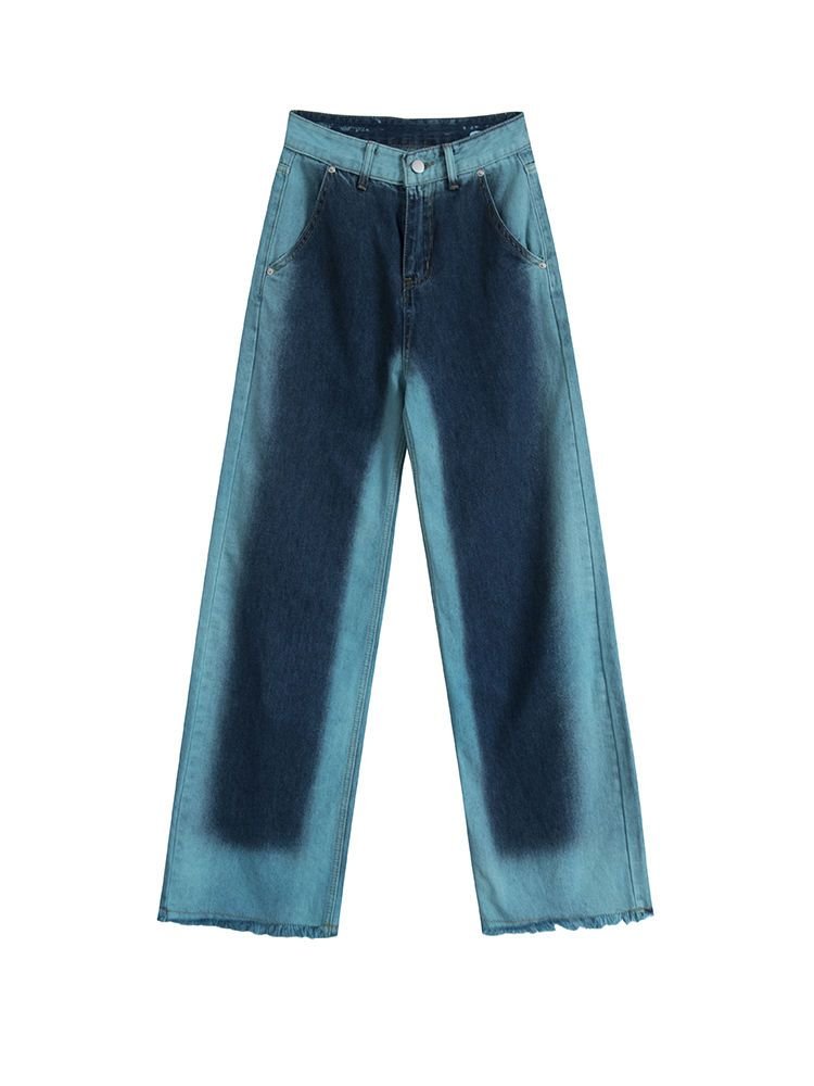 Panelled Baggy Wide Leg Jeans - Jeans