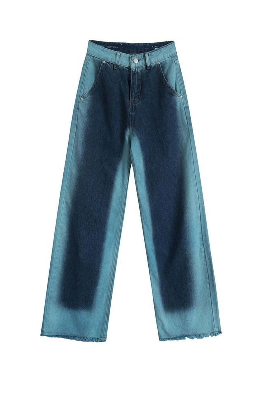 Panelled Baggy Wide Leg Jeans - Jeans