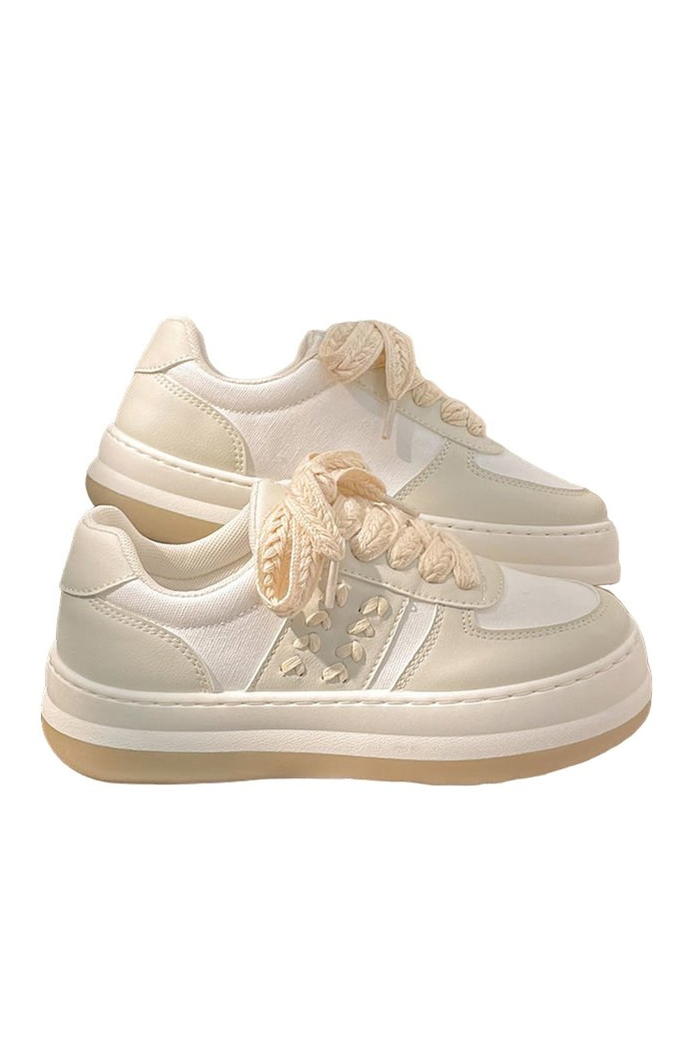 Pastel Cute Platform Flat Sneakers - Sneakers