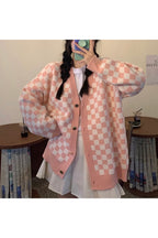 Fall Pastel Plaid Knit Sweater Shoptery