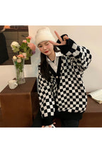 Fall Pastel Plaid Knit Sweater Shoptery
