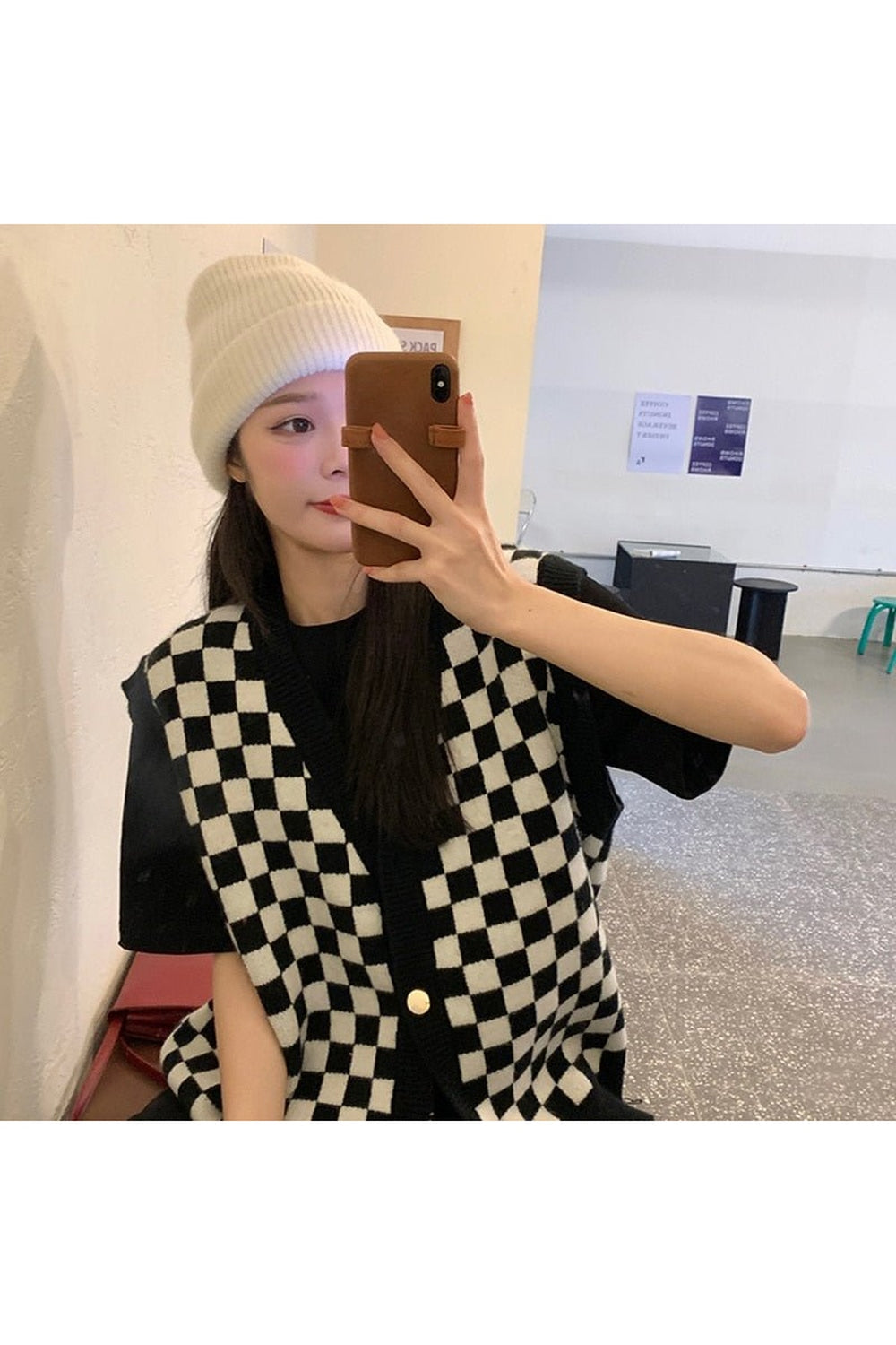 Fall Pastel Plaid Knit Sweater Shoptery