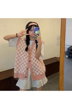 Fall Pastel Plaid Knit Sweater Shoptery