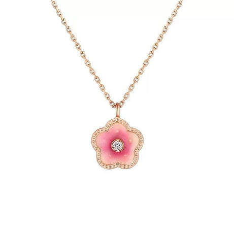 Peach Blossom Pendant Necklace - 0