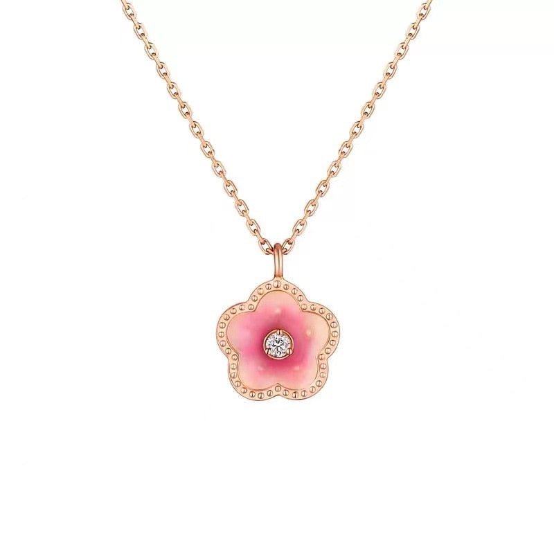 Peach Blossom Pendant Necklace - 0
