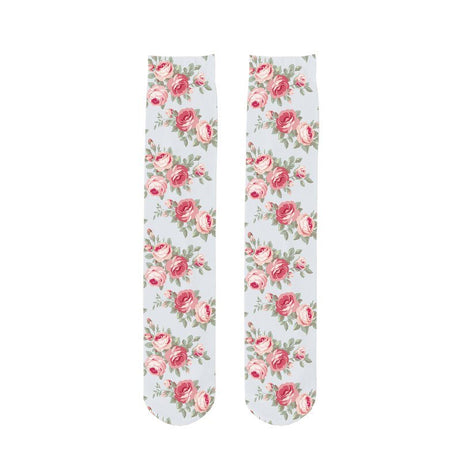 Peach Print Calf Stockings - Socks
