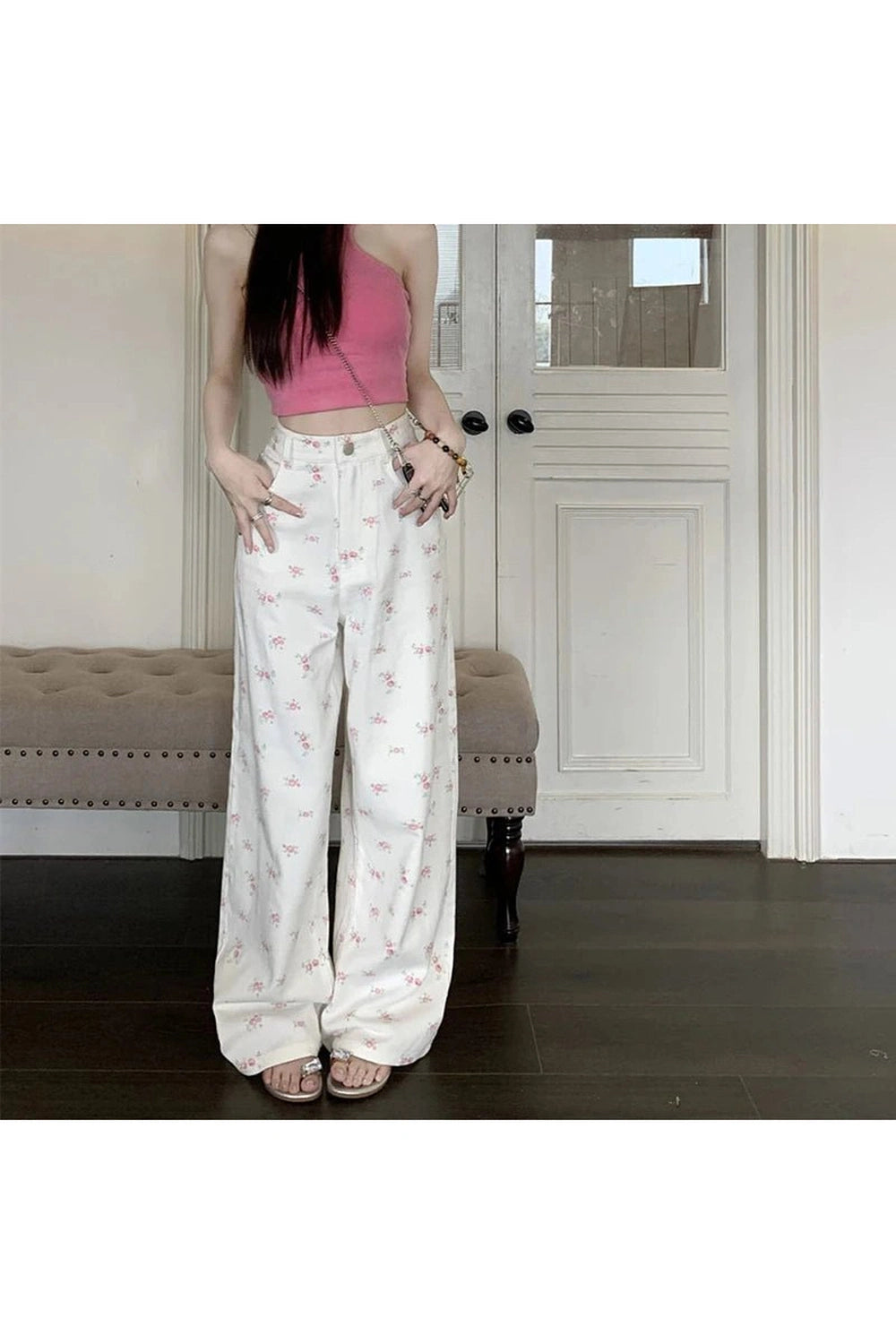 Petal Waltz Wide-Leg Trousers -