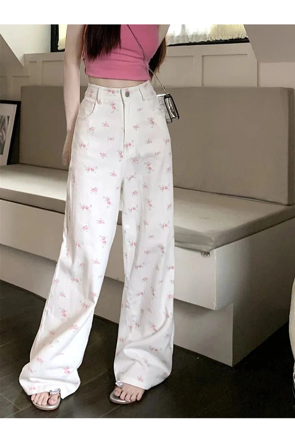 Petal Waltz Wide-Leg Pants Shoptery