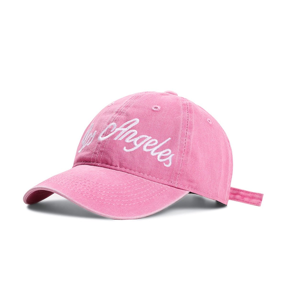 Pink Embroidered Baseball Cap - Hats