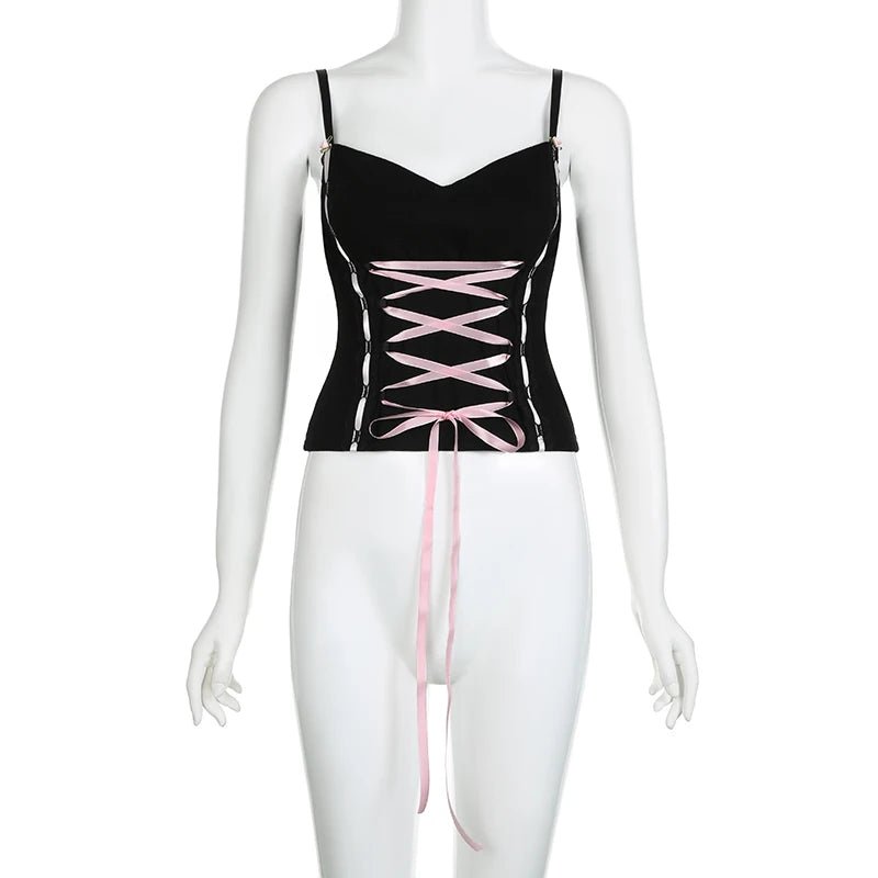 Pink Lace Up Dream Corset Top -