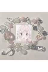 Y2k Pink Strawberry Note Charm Bracelet Default Title Shoptery