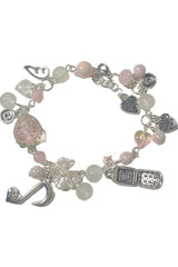 Y2k Pink Strawberry Note Charm Bracelet Shoptery