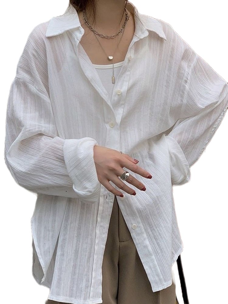Preppy Casual White Blouse - Blouses