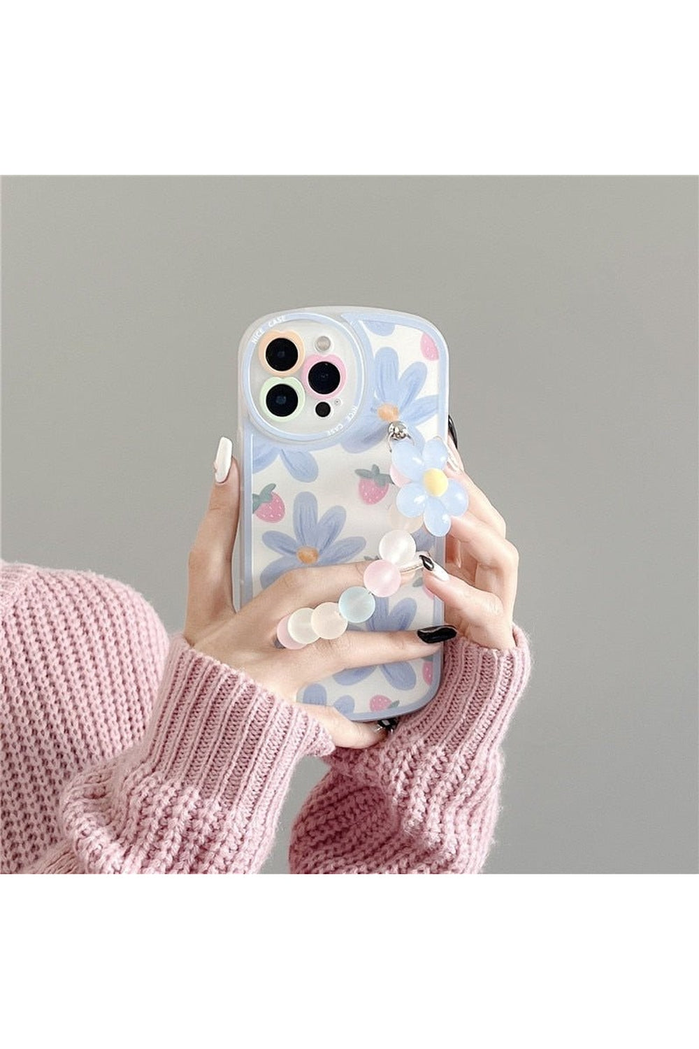 Preppy Cute Flower Case for iPhone A case and chain Shoptery