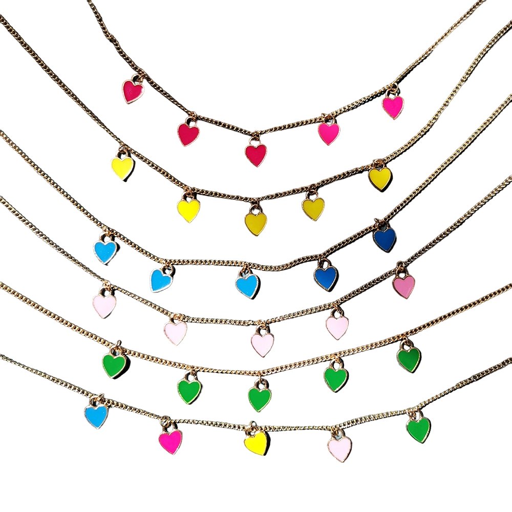 Preppy Pastel Heart Necklace -