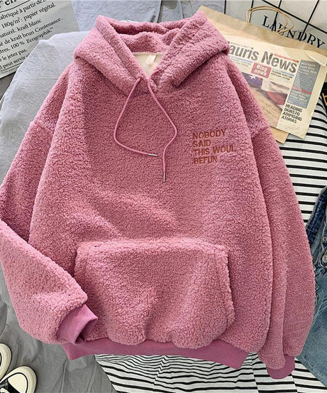 Preppy Pastel Plush hoodie - Hoodies