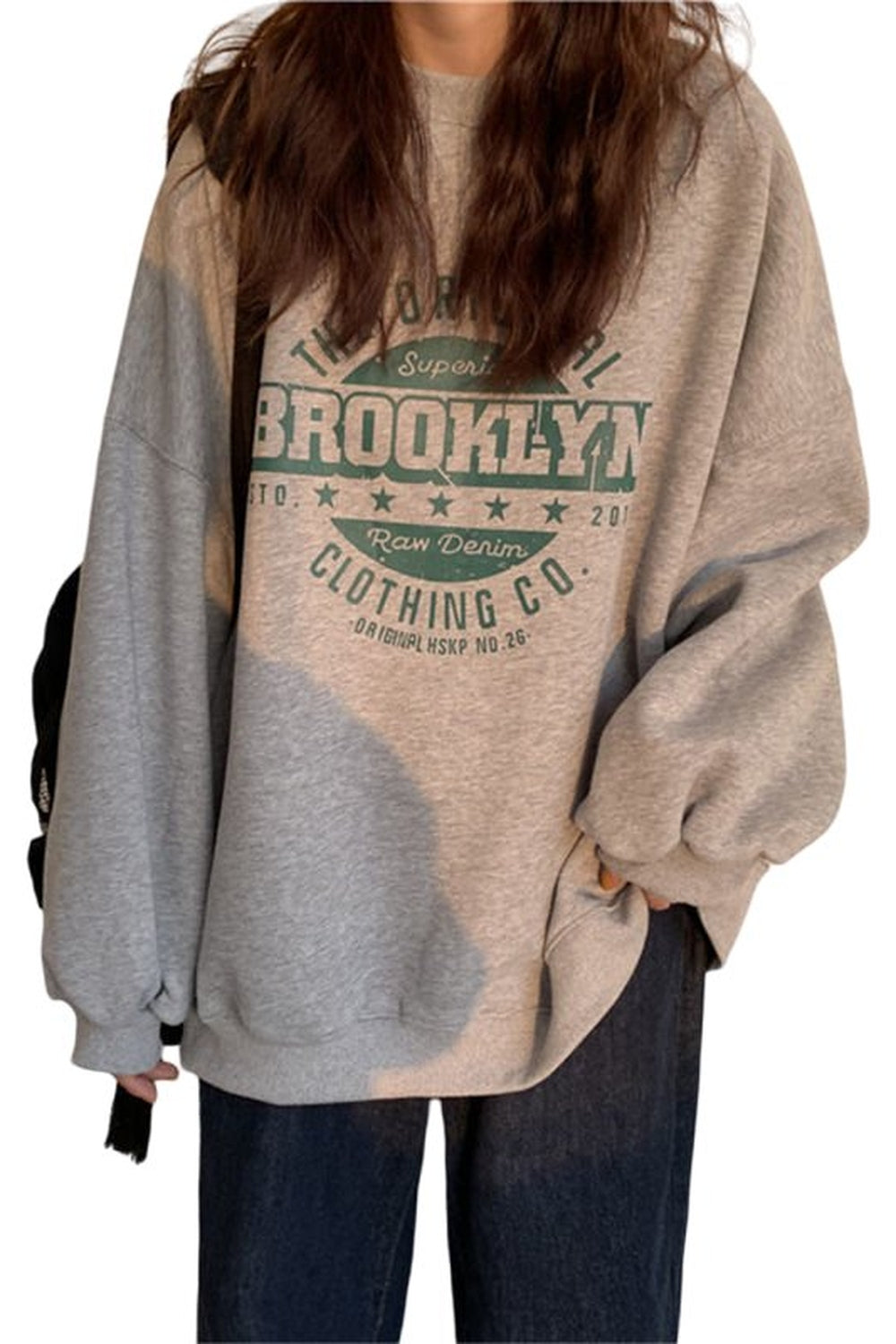 Preppy Style Loose Sweatshirt - Sweatshirts