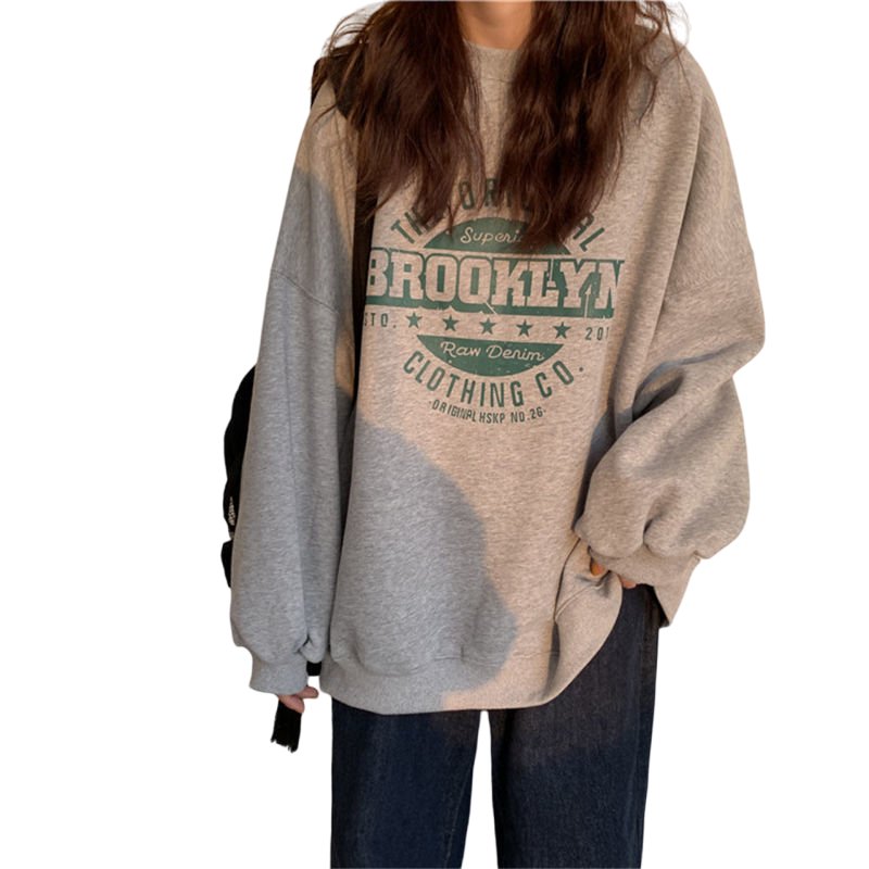 Preppy Style Loose Sweatshirt - Sweatshirts