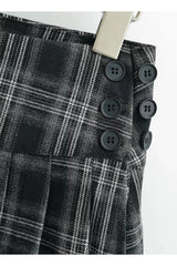 Retro Preppy Style Plaid Pleated Mini Skirt Shoptery