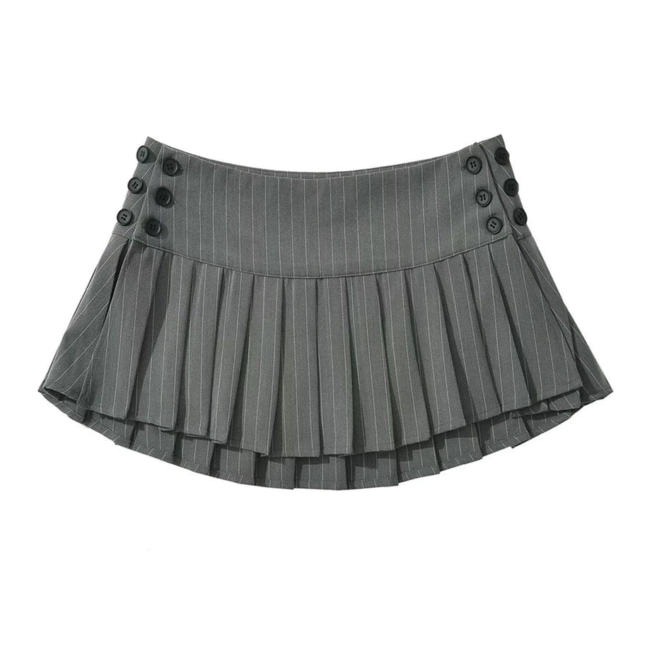 Retro Preppy Style Plaid Pleated Mini Skirt as2-Asian size Shoptery