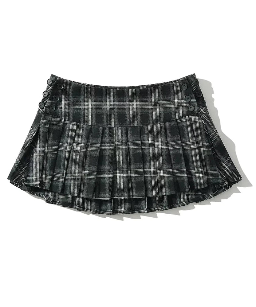 Preppy Style Plaid Pleated Mini Skirt -