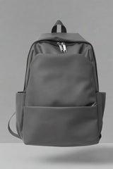 Aesthetic PU Leather Couple Backpack grey 5003 Shoptery